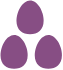 three eggs in purple color